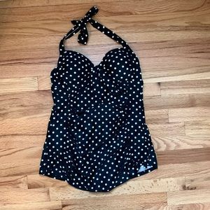 Merona polka dot halter swim dress
